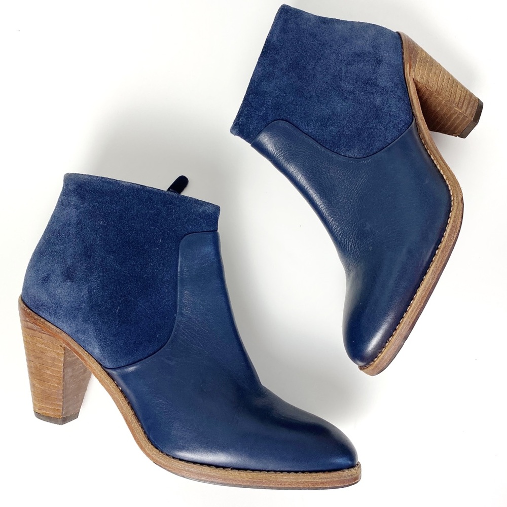Boden Harper Suede and Leather Heel Ankle Booties